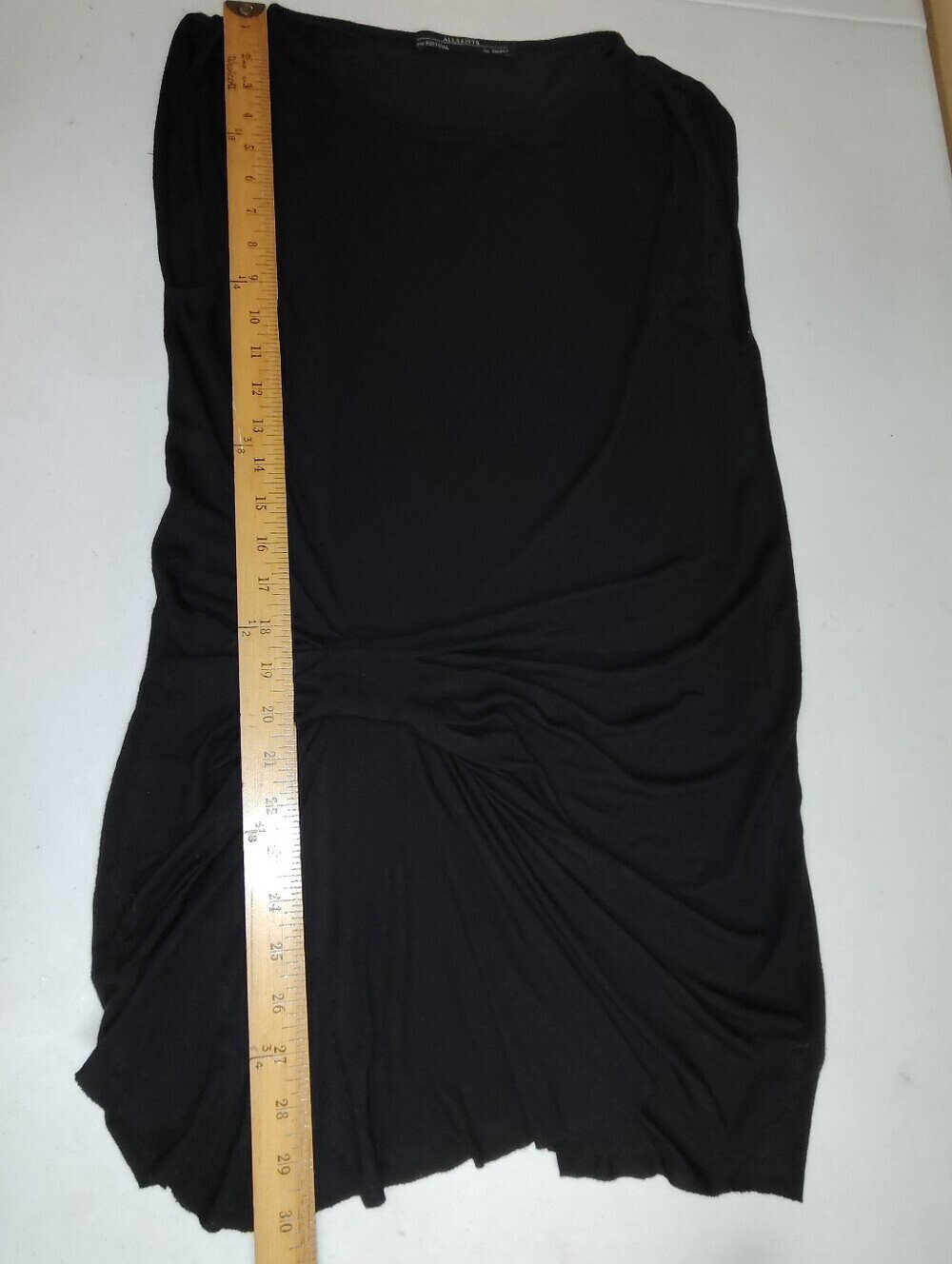 AllSaints Black Sleeveless Twisted Front Drape Dress/Tunic - Size Small - Picture 4 of 7